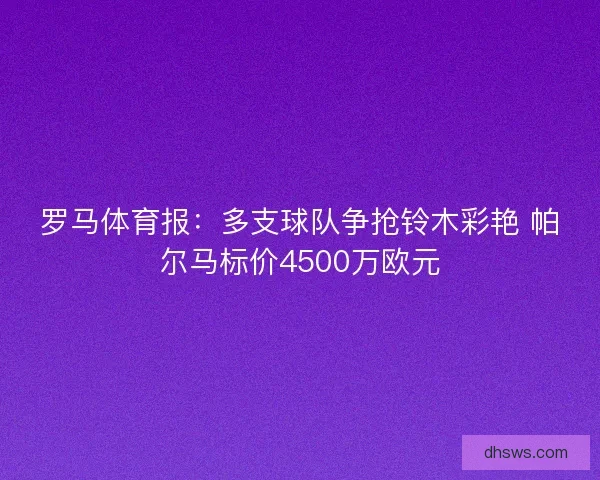 罗马体育报：多支球队争抢铃木彩艳 帕尔马标价4500万欧元