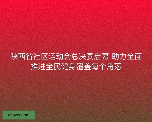 陕西省社区运动会总决赛启幕 助力全面推进全民健身覆盖每个角落