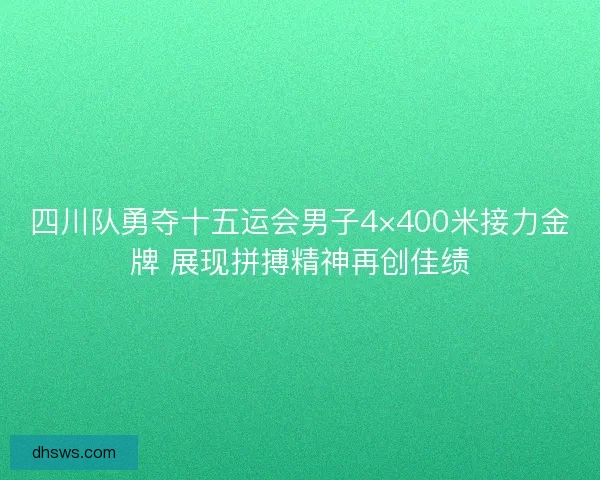 四川队勇夺十五运会男子4×400米接力金牌 展现拼搏精神再创佳绩