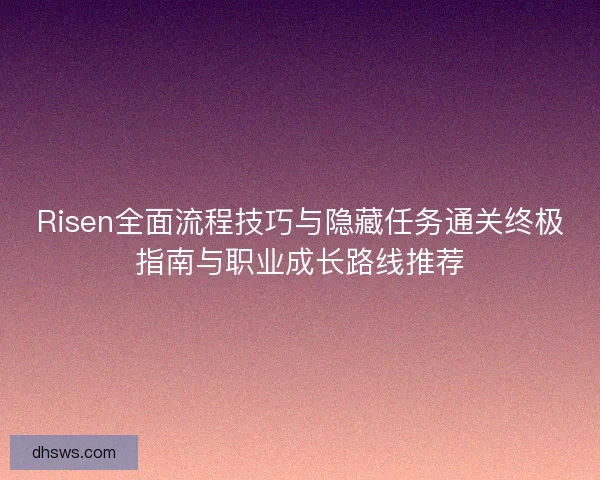 Risen全面流程技巧与隐藏任务通关终极指南与职业成长路线推荐