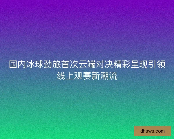国内冰球劲旅首次云端对决精彩呈现引领线上观赛新潮流